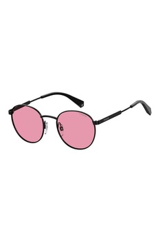 Polaroid, Ochelari de soare rotunzi unisex polarizati, Negru/Roz, 51-20-145 Standard Polaroid, Ochelari de soare rotunzi unisex polarizati, Negru/Roz, 51-20-145 Standard