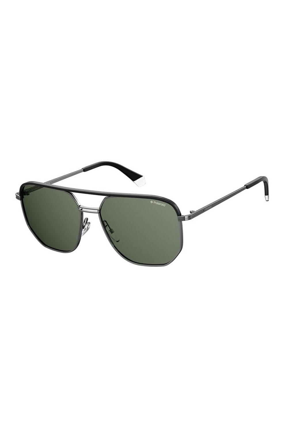 Polaroid, Ochelari de soare aviator polarizati, Argintiu, 58-15-145 Standard