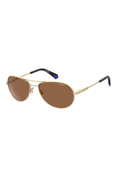 Polaroid, Ochelari de soare aviator cu lentile polarizate, Auriu, 56-16-140 Standard Polaroid, Ochelari de soare aviator cu lentile polarizate, Auriu, 56-16-140 Standard