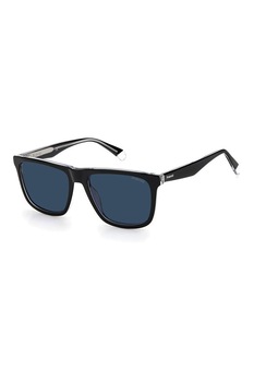 Polaroid, Ochelari de soare wayfarer polarizati cu lentile uni, Negru/Print, 55-17-150 Standard Polaroid, Ochelari de soare wayfarer polarizati cu lentile uni, Negru/Print, 55-17-150 Standard