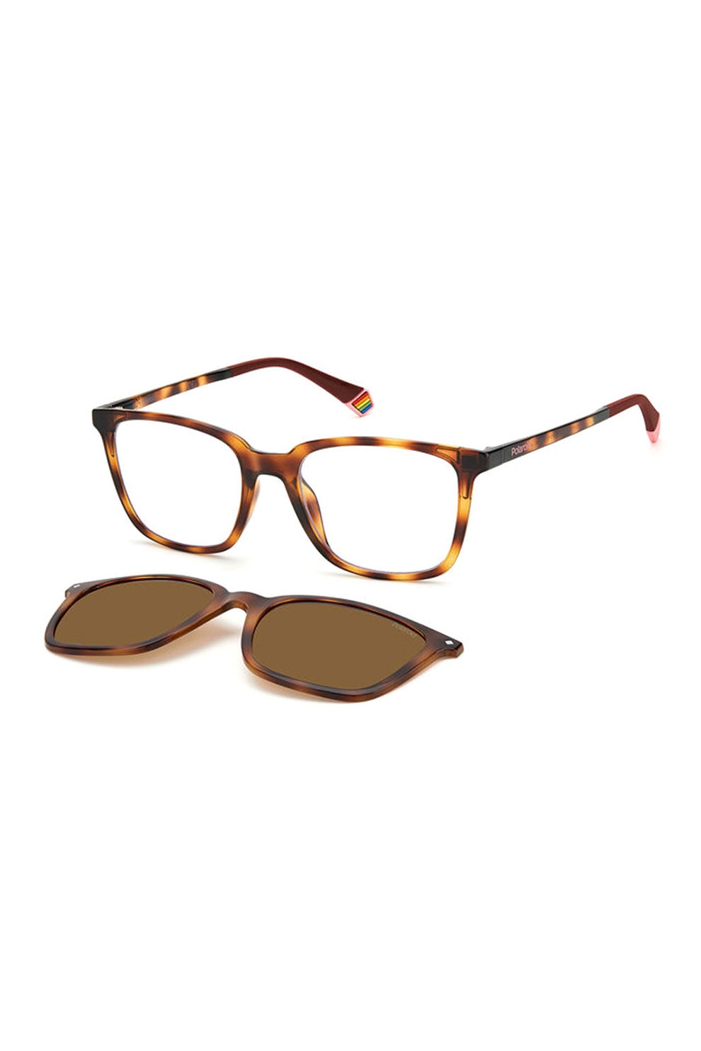 Polaroid, Ochelari de soare unisex patrati polarizati cu model tortoise, Maro, 51-18-145 Standard