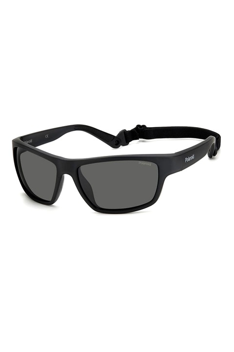 Polaroid, Ochelari de soare dreptunghiulari unisex polarizati, Negru/Print, 60-16-140 Standard