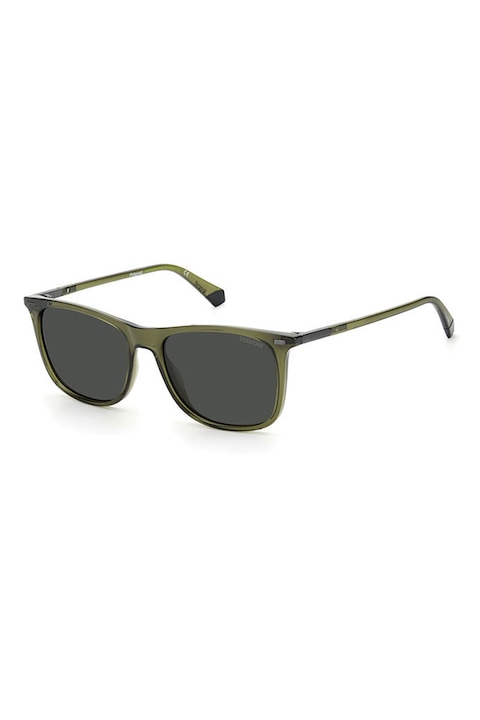 Polaroid, Квадратни слънчеви очила, Армия зелено, 55-17-145 Standard