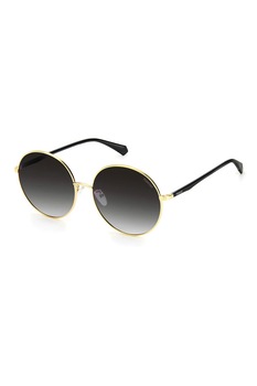 Polaroid, Ochelari de soare rotunzi polarizati, Negru/Auriu, 60-17-150 Standard Polaroid, Ochelari de soare rotunzi polarizati, Negru/Auriu, 60-17-150 Standard