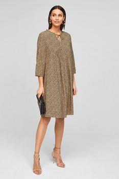 s.Oliver, Rochie lejera din amestec de modal cu maneci 3/4, Multicolora s.Oliver, Rochie lejera din amestec de modal cu maneci 3/4, Multicolora