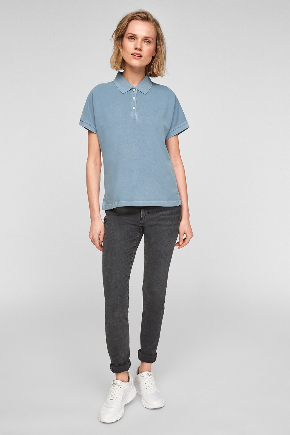 s.Oliver, Tricou polo regular fit, Albastru lavanda