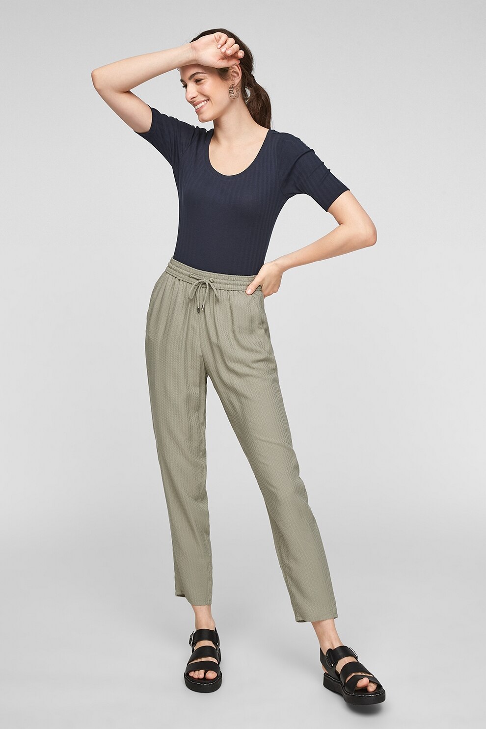 s.Oliver, Body cu aspect striat, Bleumarin