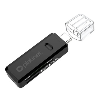 Cititor de carduri SD si microSD cu USB-C 3.0, Platinet Card Reader USB-C 3.0 PMCRTCB (negru) Cititor de carduri SD si microSD cu USB-C 3.0, Platinet Card Reader USB-C 3.0 PMCRTCB (negru)