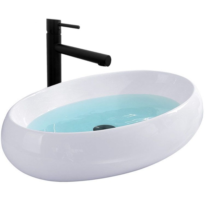 Lavoar pentru blat Rea Melania White , Alb, 405x600 mm