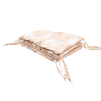 Set aparatori laterale patut, 3 piese, Babyen, 2 fete, bumbac, cu norisori, alb/ crem, + 0 luni Set aparatori laterale patut, 3 piese, Babyen, 2 fete, bumbac, cu norisori, alb/ crem, + 0 luni