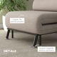 Canapea extensibila, HOMCOM, 3 in 1, cu spatar rabatabil pe 5 niveluri, perna si saltea captusite, din otel si in, 75x70x75cm, bej