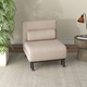 Canapea extensibila, HOMCOM, 3 in 1, cu spatar rabatabil pe 5 niveluri, perna si saltea captusite, din otel si in, 75x70x75cm, bej