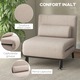 Canapea extensibila, HOMCOM, 3 in 1, cu spatar rabatabil pe 5 niveluri, perna si saltea captusite, din otel si in, 75x70x75cm, bej