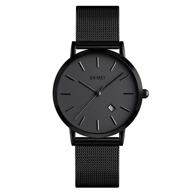 Ceas dama Skmei, Clasic, Casual, Mecanism Quartz, Otel inoxidabil, Afisare data, Afisaj analog, Negru