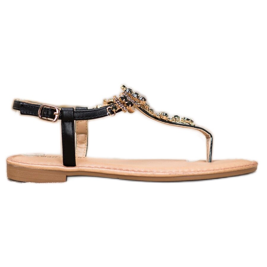 Sandale dama Small Swan, BM85031, Negru, 39 EU