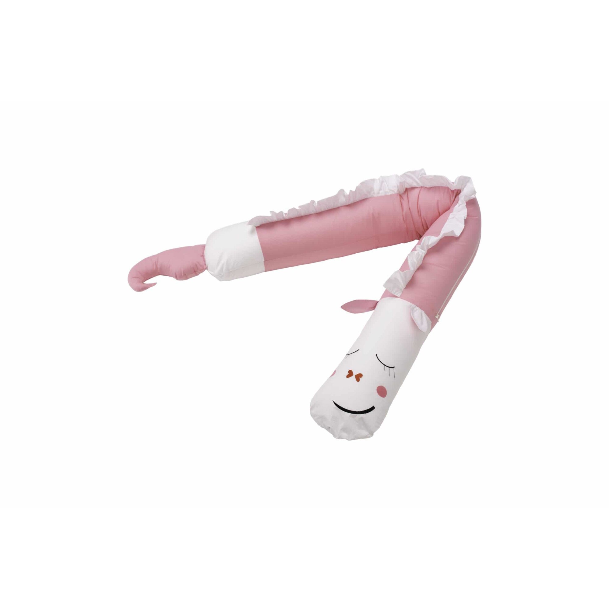 Protectie laterala pentru patut Somnart 25x180cm, model Dragon, roz