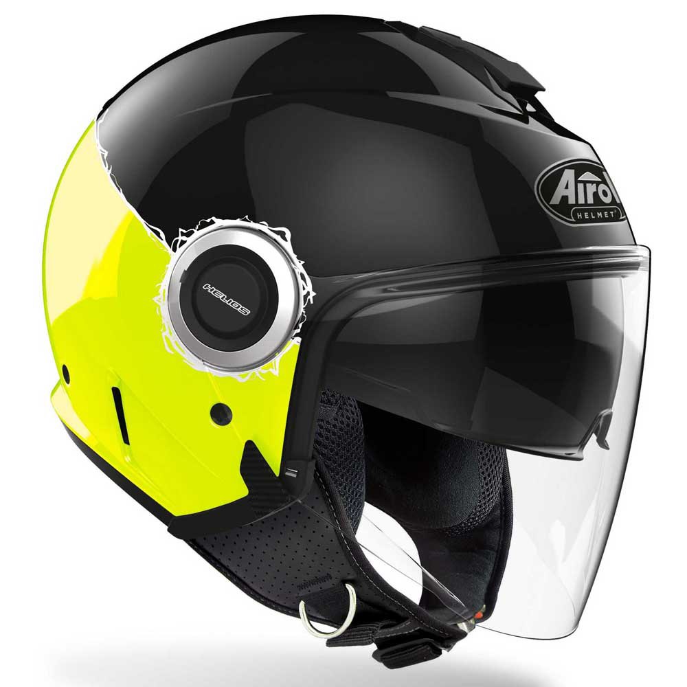 Casca pentru motociclete/scutere, Airoh, Helios Fluo, Galben/Negru