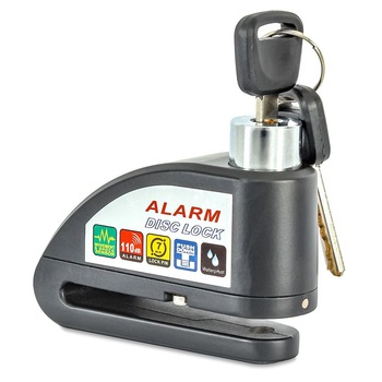 Lacat antifurt, blocare disc frana cu alarma 110dB, Tourtecs, Impermeabil, Negru Lacat antifurt, blocare disc frana cu alarma 110dB, Tourtecs, Impermeabil, Negru