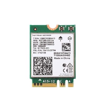 Placa de retea, Intel, Dual Band Wireless-AX210ngw NGFF Wi-Fi 6E, 6GHz Band, Bluetooth 5.2, NGFF M.2/A-E-Key 802.11ax Placa de retea, Intel, Dual Band Wireless-AX210ngw NGFF Wi-Fi 6E, 6GHz Band, Bluetooth 5.2, NGFF M.2/A-E-Key 802.11ax