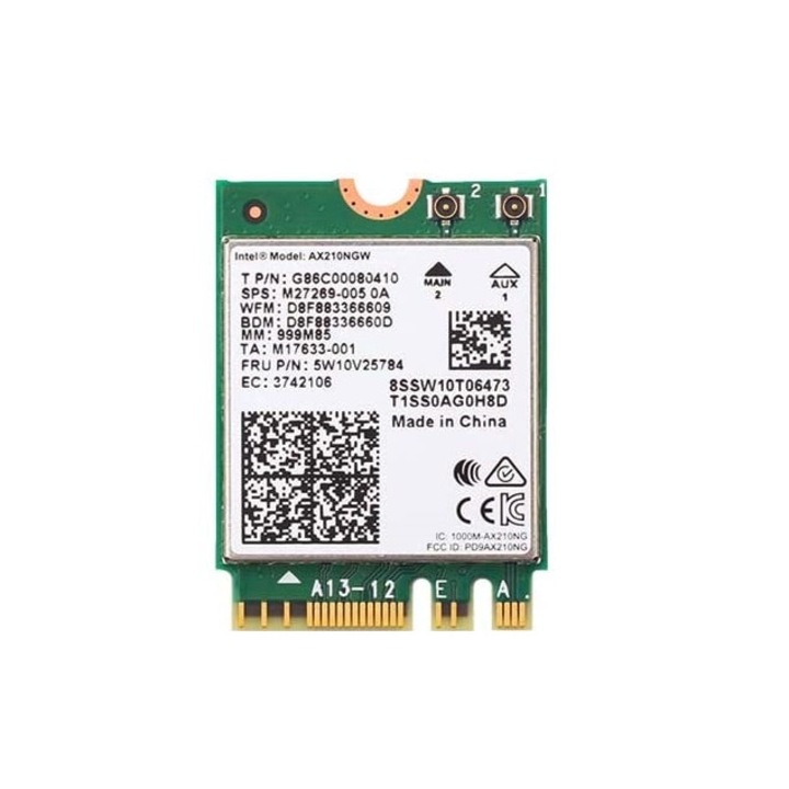 Мрежова карта, Intel, Dual Band Wireless-AX210ngw NGFF Wi-Fi 6E, 6GHz Band, Bluetooth 5.2, NGFF M.2/AE-Key 802.11ax