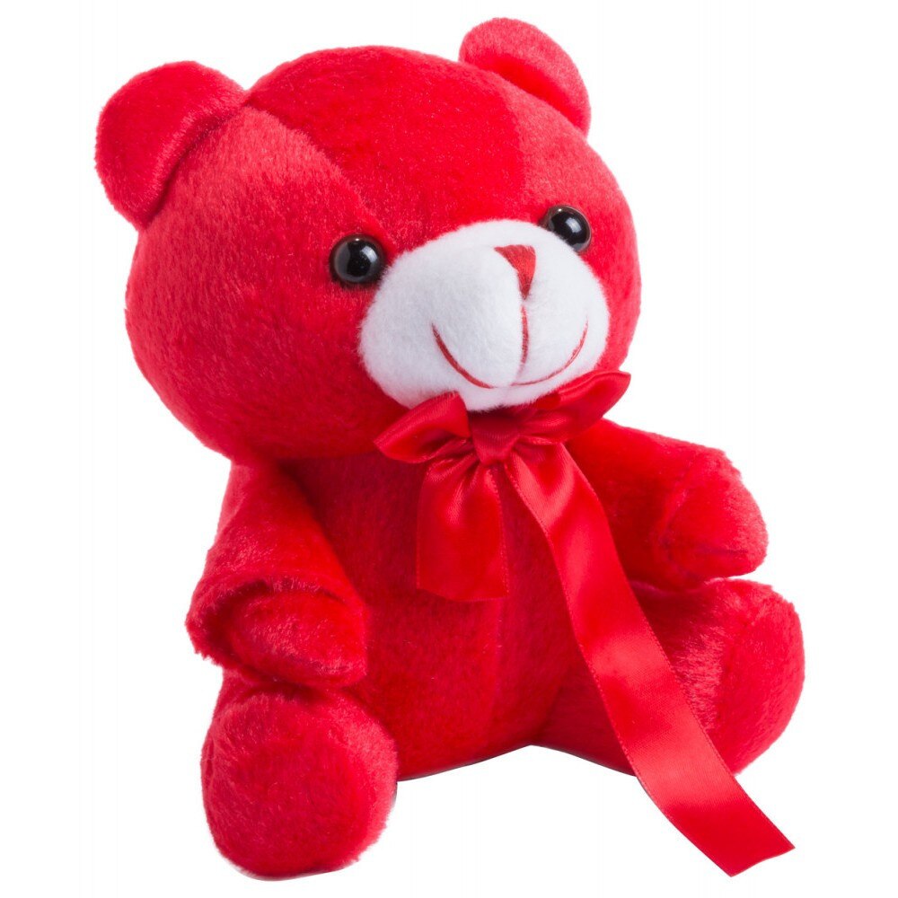 Ursulet de plus, 145×150×105 mm, Everestus, 20FEB8522, Poliester, Rosu, radiera inclusa