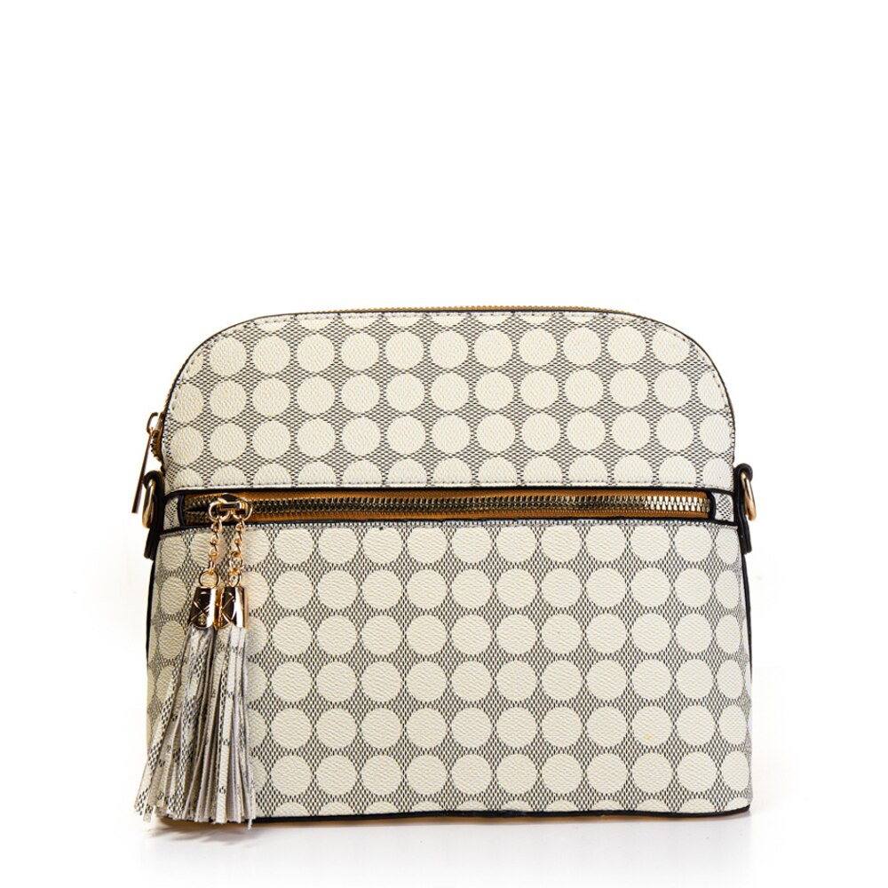 Geanta dama Telma 7107BR, de umar, Casual, Crem Gri