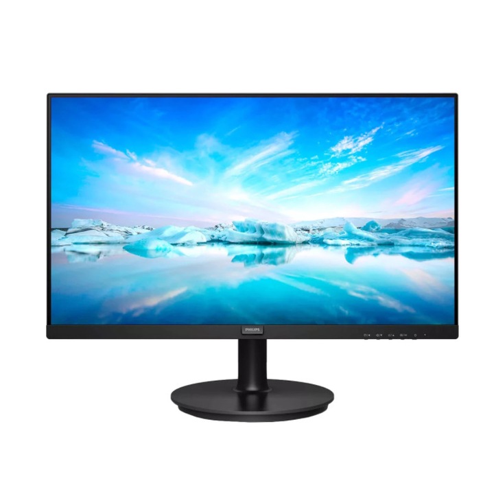 Monitor Philips LCD VA V Line 1920 x 1080 Full HD, Diagonala de 23,8” / 60,5 cm, Iluminare WLED, 16:9, Contrast 3000:1, Rata Refresh 75 Hz, VGA/HDMI, Negru