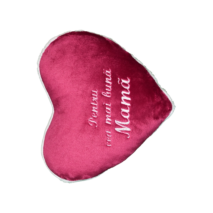 Perna Inimioara ”Pentru cea mai buna Mama”, ciclam, 40x42 cm, material flanelfleece