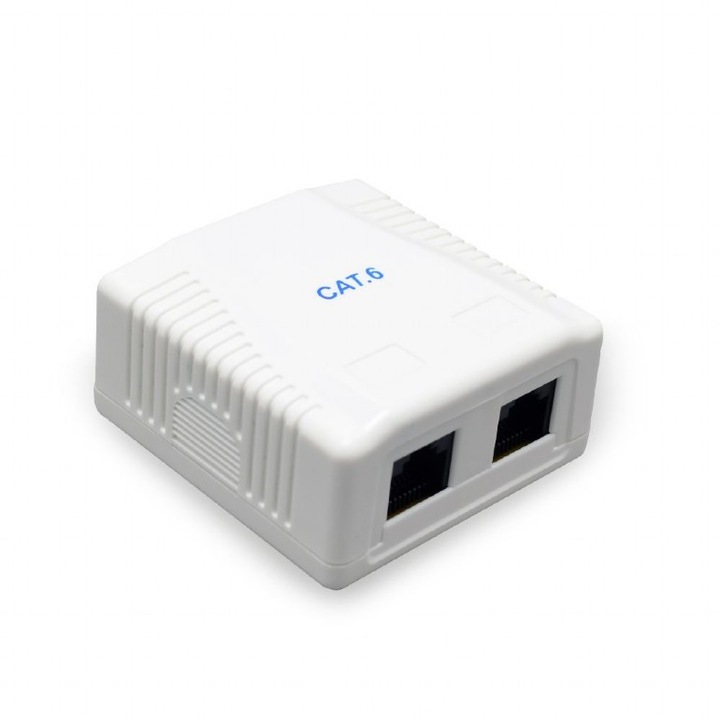 Гнездо GEMBIRD RJ-45 приложимо с 2 изхода за UTP кабел, Cat6, Krone (LSA) x 2 RJ-45 (M) x 2, пластмаса