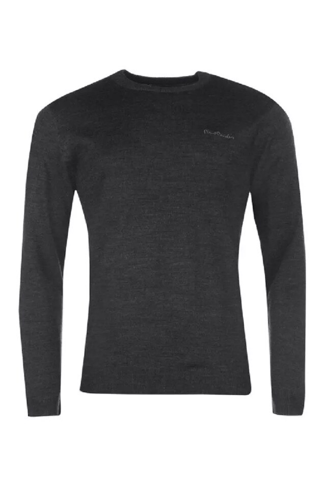 Pulover Barbati Pierre Cardin cu decolteu rotund, Gri inchis, L
