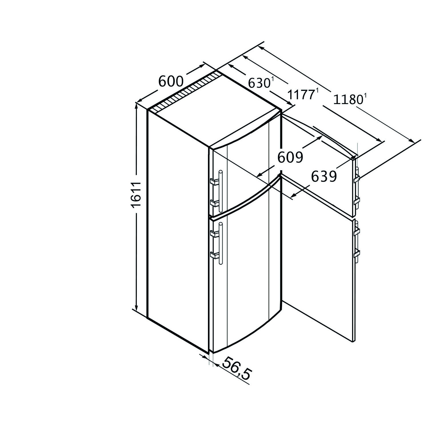 Frigider cu congelator Liebherr CTP 3016 Comfort, Clasa A ++, Clasa F, Alb, 161.1 cm, 276 litri - eMAG.ro