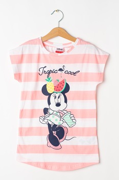 Yamamay, Camasa de noapte de bumbac cu Minnie Mouse, Alb/roz pastel/negru Yamamay, Camasa de noapte de bumbac cu Minnie Mouse, Alb/roz pastel/negru