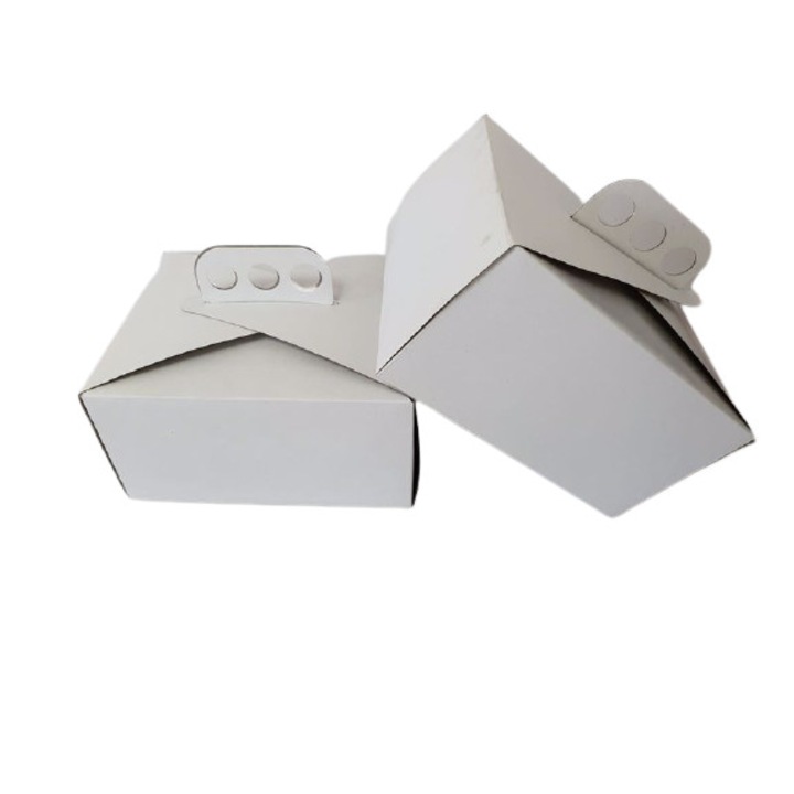 Set 25 cutii de carton dreptunghiulare pentru tort, DeaSign, 230x200x120 mm, alb