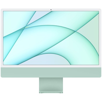 Sistem desktop, Apple, iMac 24" Retina 4.5K, procesor Apple M1 cu 8 nuclee, 8GB, 256GB, GPU Apple cu 8 nuclee, MacOS, tastatura maghiara, Verde