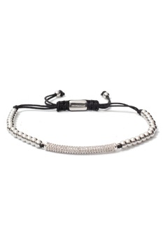 Bratara bara diamante, charmuri cu diamante CZ, placata cu aur alb, reglabila, argintiu, BDAMA-26 Bratara bara diamante, charmuri cu diamante CZ, placata cu aur alb, reglabila, argintiu, BDAMA-26