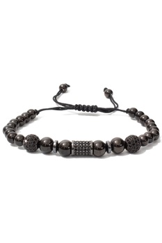 Bratara cub si bile diamante negre, charmuri cu diamante CZ, reglabila, negru, BDAMA-112 Bratara cub si bile diamante negre, charmuri cu diamante CZ, reglabila, negru, BDAMA-112