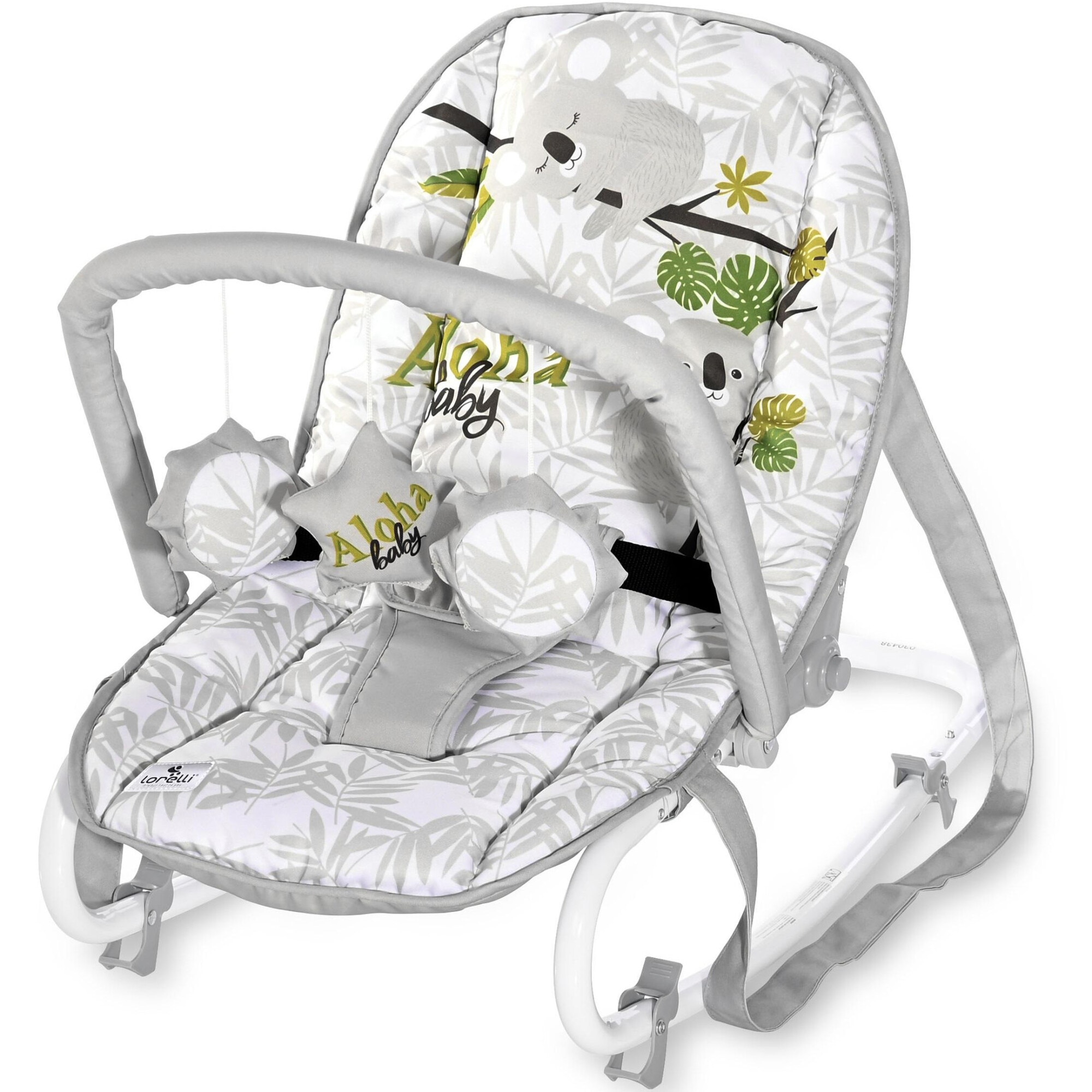 Fotoliu balansoar Lorelli Rock Star, Gri/Alb