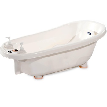 Set cadita 88 cm cu termometru, reductor si accesorii Lorelli White Pink, Alb/Roz Set cadita 88 cm cu termometru, reductor si accesorii Lorelli White Pink, Alb/Roz