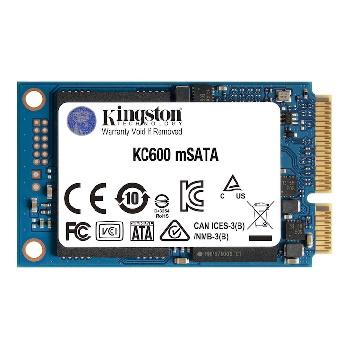 Памет Solid State Drive (SSD) Kingston KC600 256GB, SATA III, mSATA