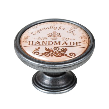 Buton pentru mobila, Handmade 550PT29, finisaj argint invechit, D37 mm Buton pentru mobila, Handmade 550PT29, finisaj argint invechit, D37 mm