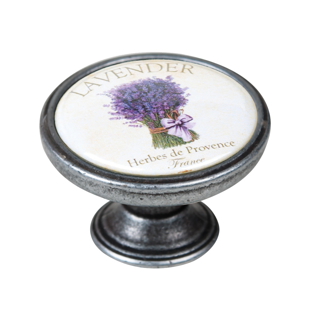 Buton pentru mobila, Lavender3 550PT48, finisaj argint invechit, D37 mm