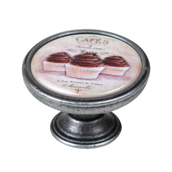 Buton pentru mobila, Cafe1 550PT61, finisaj argint invechit, D37 mm Buton pentru mobila, Cafe1 550PT61, finisaj argint invechit, D37 mm