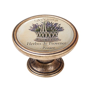 Buton pentru mobila, Lavender1 550BR46, finisaj alama antichizata, D37 mm Buton pentru mobila, Lavender1 550BR46, finisaj alama antichizata, D37 mm