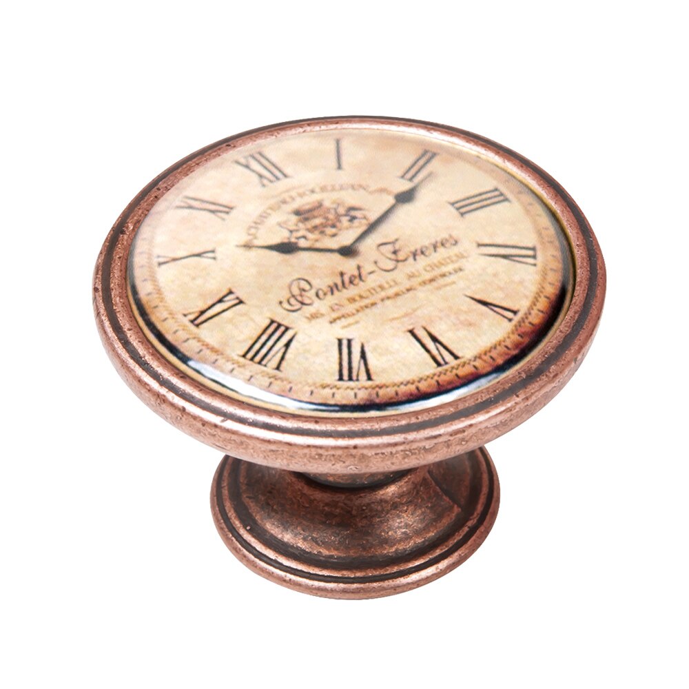 Buton pentru mobila, Clock5 550CB24, finisaj cupru antichizat, D37 mm