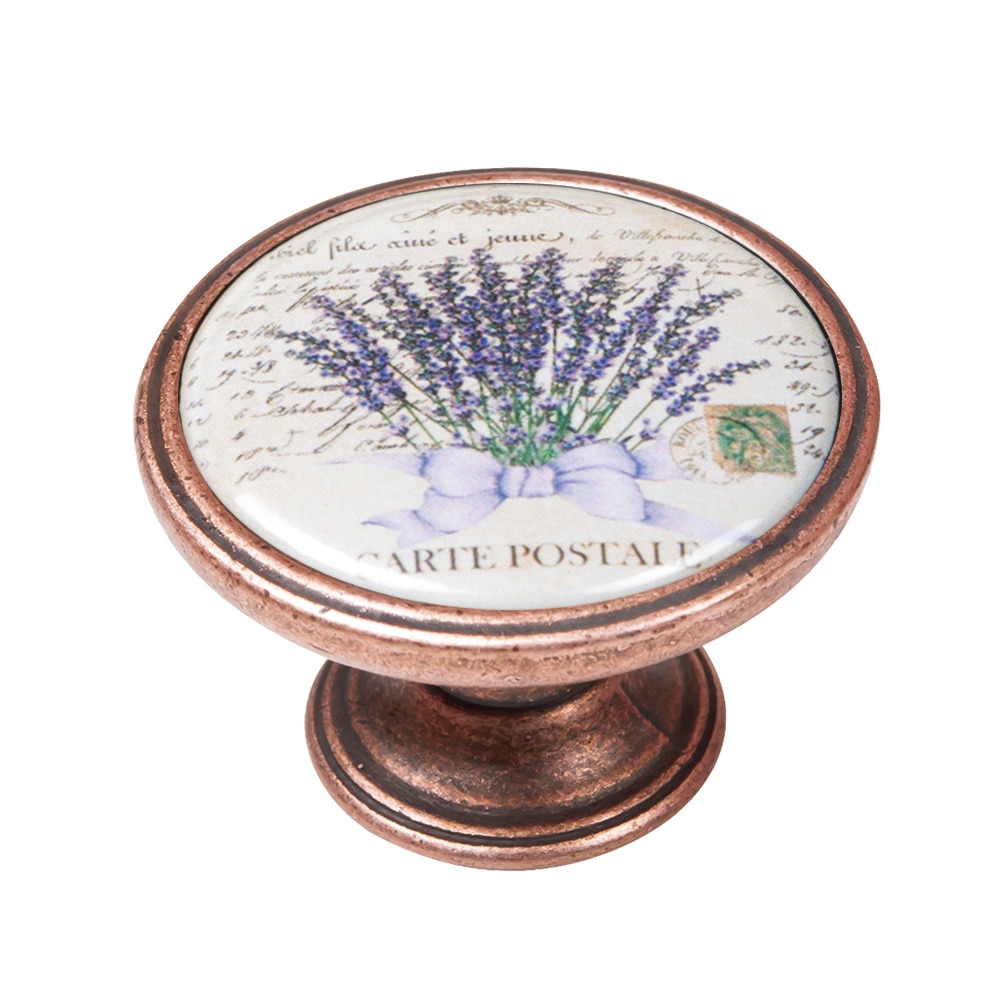 Buton pentru mobila, Lavender2 550CB47, finisaj cupru antichizat, D37 mm