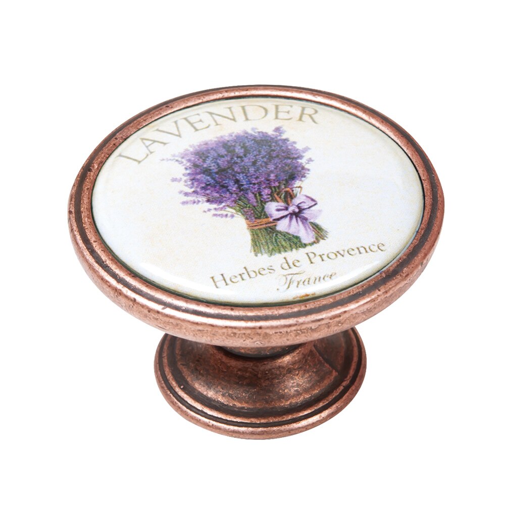 Buton pentru mobila, Lavender3 550CB48, finisaj cupru antichizat, D37 mm