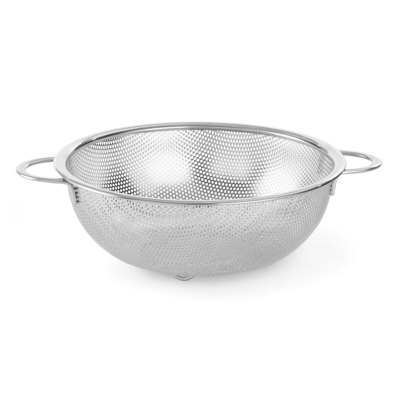 Stercutatoare tip colander Hendi, perforat, inox, cu baza si 2 manere, 160x(H)65mm