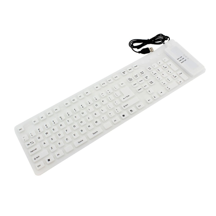 Tastatura silicon alba ak 136a 49x13.5x1cm