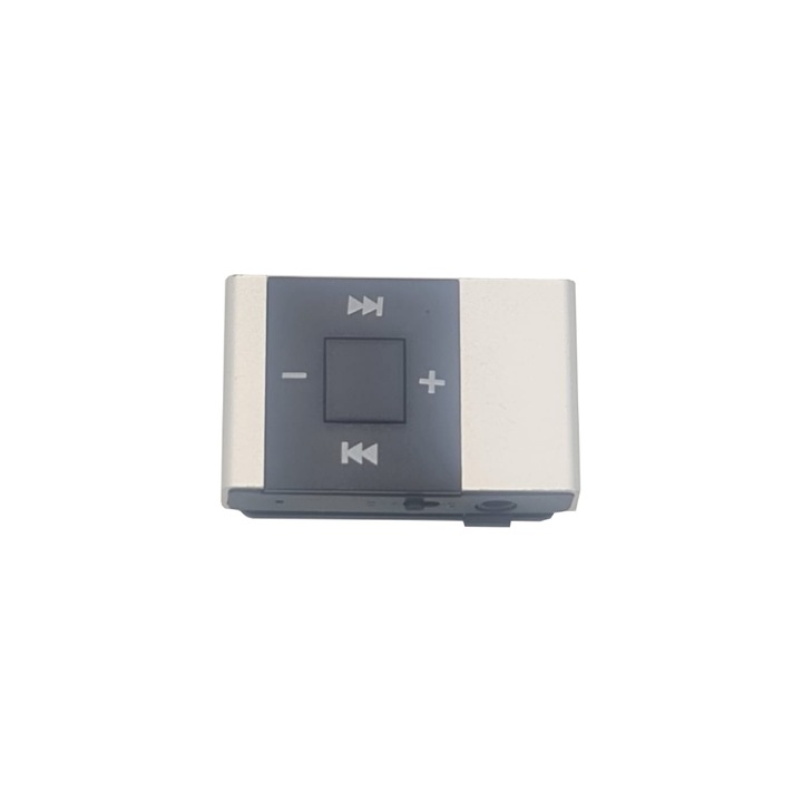 Mini MP3 Player culoare Argintiu Negru si Casti Incluse