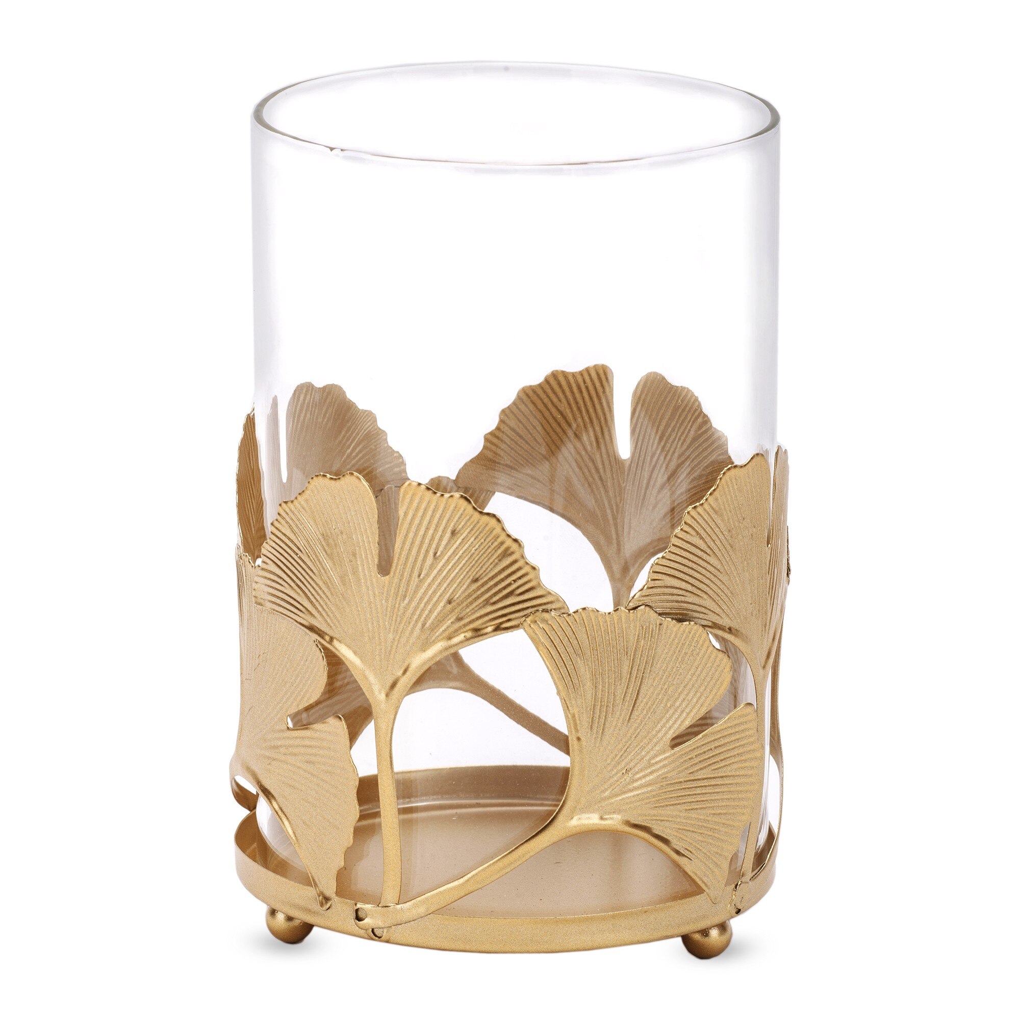 Sfesnic model frunze ginko, auriu, 16x10 cm